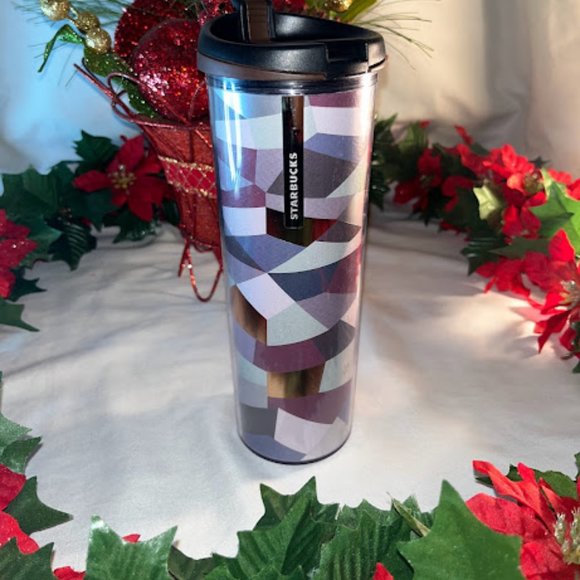 Starbucks Other - Starbucks Mosaic Gold Gray Acrylic Tumbler 16 oz
